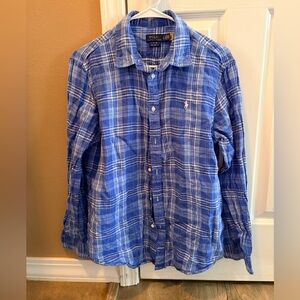 Ralph Lauren Blue Checkered Men's Shirt